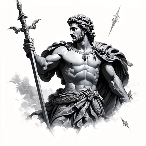 alexander the great in battle tattoo design idea