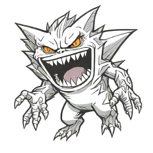Gengar with half groot for a tattoo design tattoo design idea
