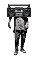 an entity carrying boombox tattoo design idea