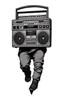 an entity carrying boombox tattoo design idea