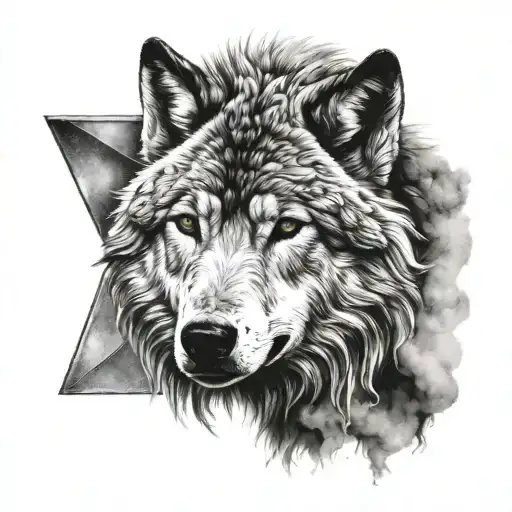 Wolf in sheep clothing items morphing tattoo design idea