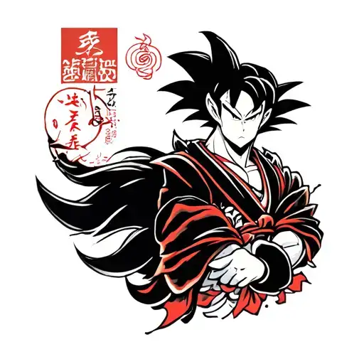 black goku japanese tattoo design idea