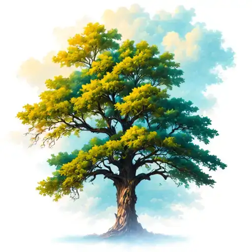 oak tree tattoo design idea