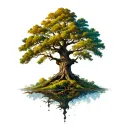 oak tree tattoo design idea