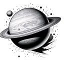 Venus planet tattoo design idea