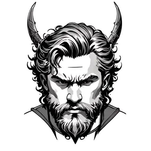 Courage and strong man tattoo design idea