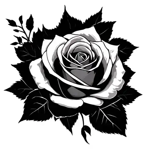 slut rose tattoo design idea