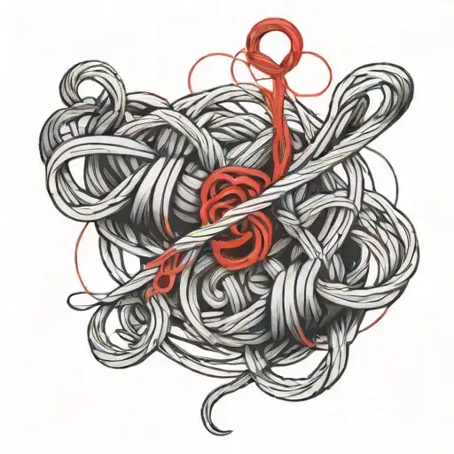 Red String Of Fate tattoo design idea