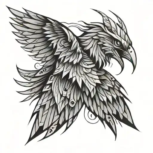 demon bird wing tattoo design idea