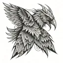 demon bird wing tattoo design idea