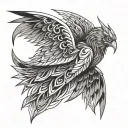 demon bird wing tattoo design idea