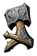 Thor hammer tattoo design idea