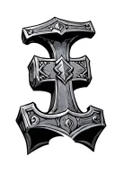 Thor hammer tattoo design idea