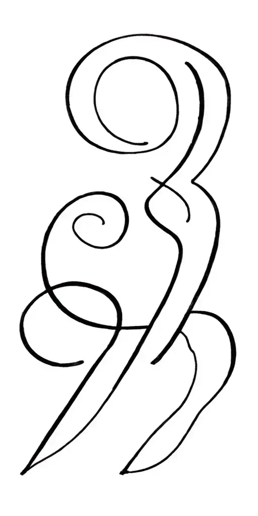 words in the shape of the number 999 tattoo design idea