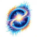 universe with words, "In the end we shall achieve in time, the thing they call divine..." tattoo design idea