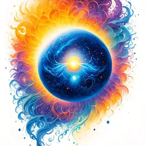 universe with words, "In the end we shall achieve in time, the thing they call divine..." tattoo design idea