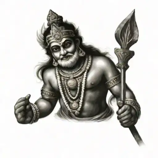 god Murugan with his spear tattoo design idea