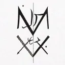 Yahweh written with the names of God from the Bible. tattoo design idea