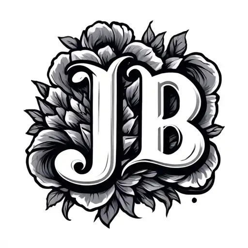 Stylish font JB tattoo design idea