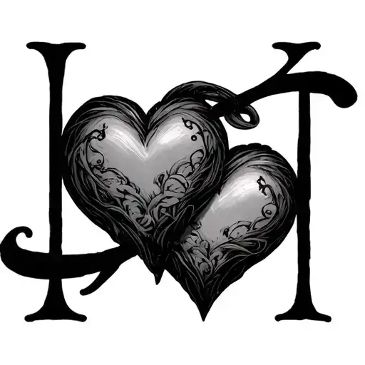 "Adrian" Small two hearts tattoo design idea