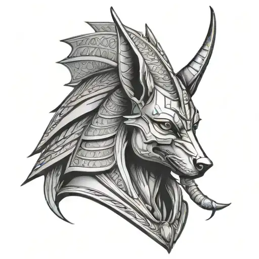 Anubis god tattoo design idea