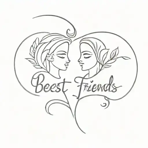 best friends for ever tattoo design idea