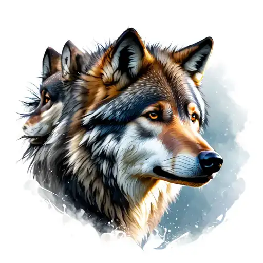 Three Wolf tattoo design idea
