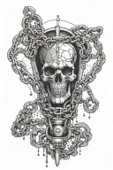 trap with broken chain wrapped tattoo design idea
