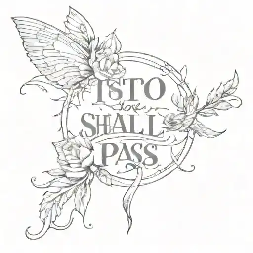 this too shall pass written tattoo design idea