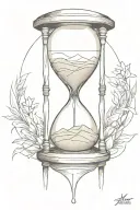 hour glass with sand tattoo design idea