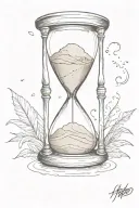 hour glass with sand tattoo design idea