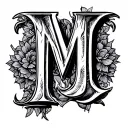 intermingled initial M L J tattoo design idea