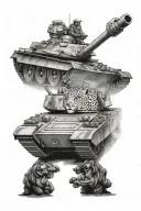 leopard 2 tank tattoo design idea
