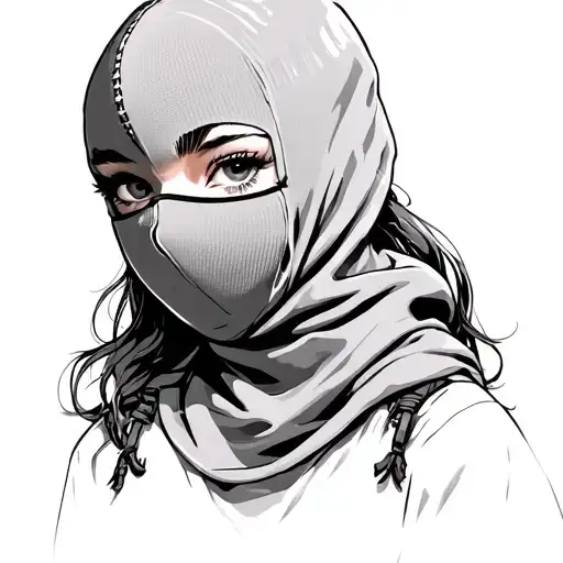 Girl In Balaclava tattoo design idea