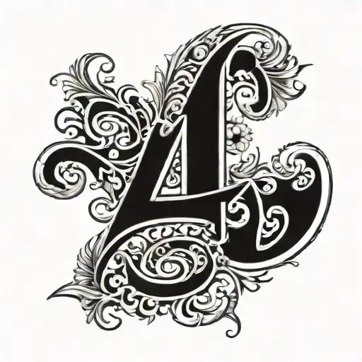 initial A and D tattoo design idea