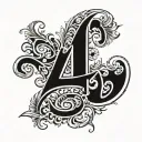 initial A and D tattoo design idea