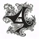 initial A and D tattoo design idea