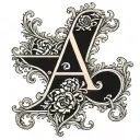 initial A and D tattoo design idea