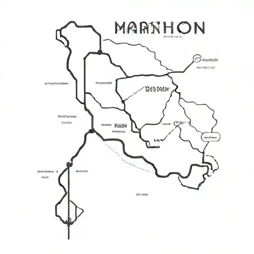 marathon route map tattoo design idea