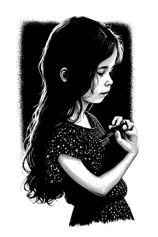 daughter playing tattoo design idea