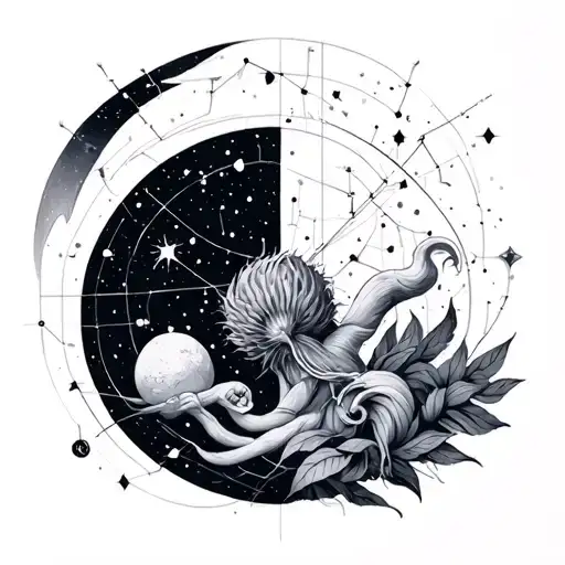 arquitecto cancer constellation tattoo design idea