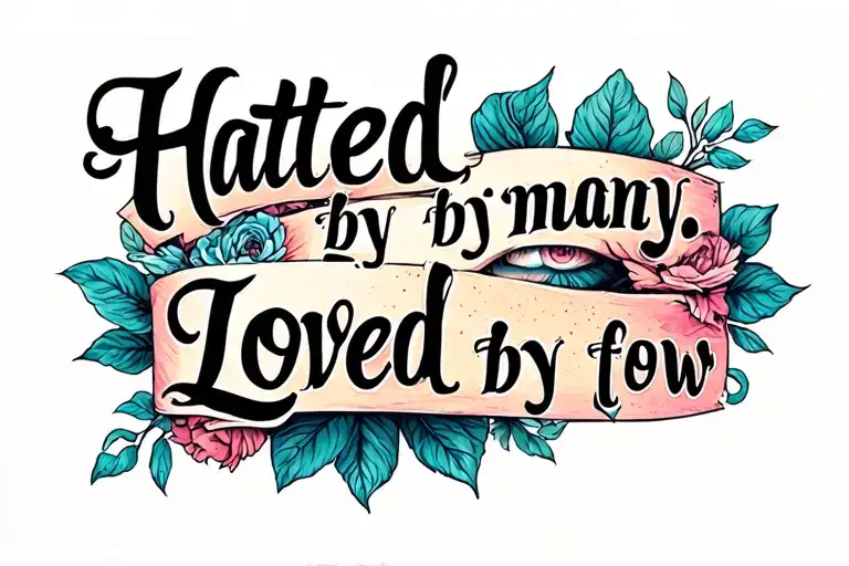 back tattoo saying "Hated by many, Loved by few." tattoo design idea