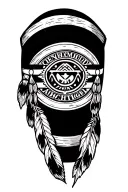 Combine elements of woodworking tools, bourbon barrels, and cherokee indian patterns in a harmonious tattoo design, reflecting your diverse passions for woodworking, bourbon, and cherokee heritage. tattoo design idea