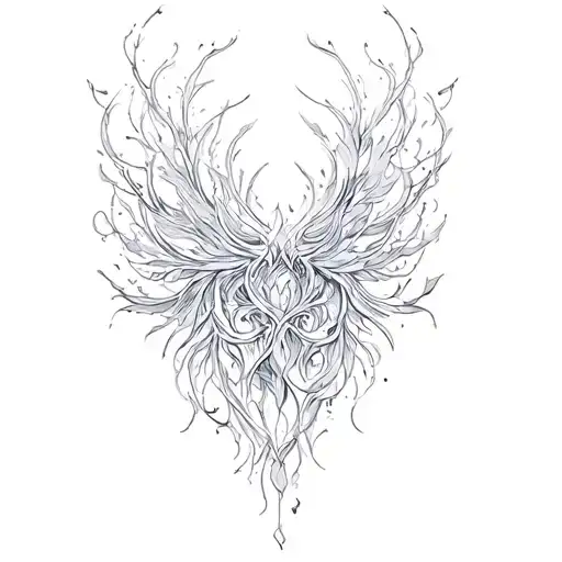 wispy ethereal design for sternum tattoo tattoo design idea