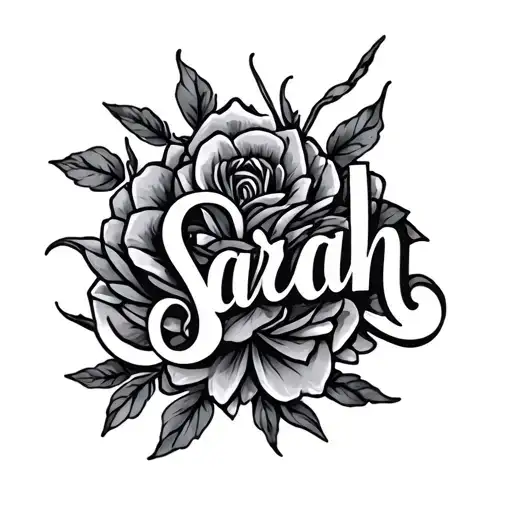 Sarah name intertwined tattoo design idea