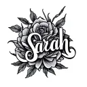 Sarah name intertwined tattoo design idea