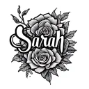 Sarah name intertwined tattoo design idea