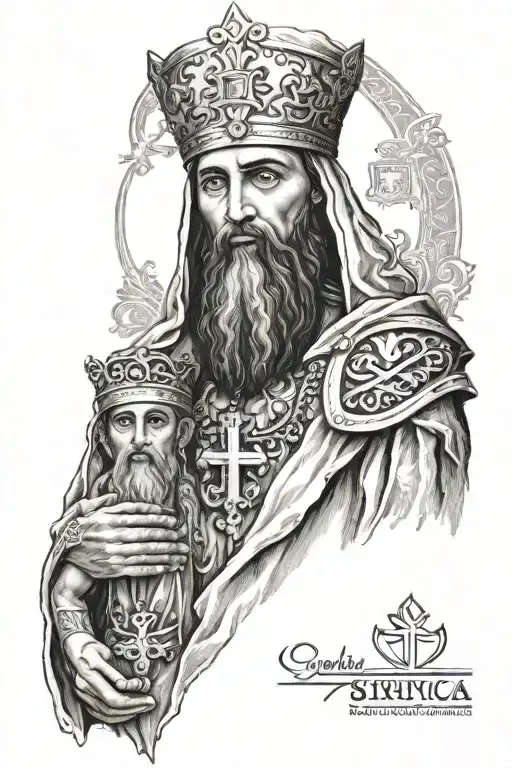 christian syriac orthodox theme sleeve tattoo design idea