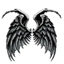 skeleton wings tattoo design idea