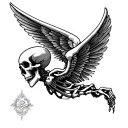 skeleton wings tattoo design idea
